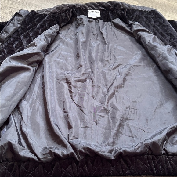 I.AM.GIA | Contraband Quilted Velvet Jacket in Black Midnight Size Large - Picture 9 of 13